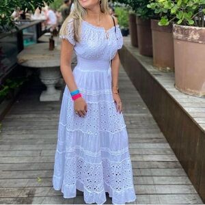 Anthropologie Me 2 Magic Maxi Tiered Boho Cottagecore Smocked Prairie Eyelet 2X